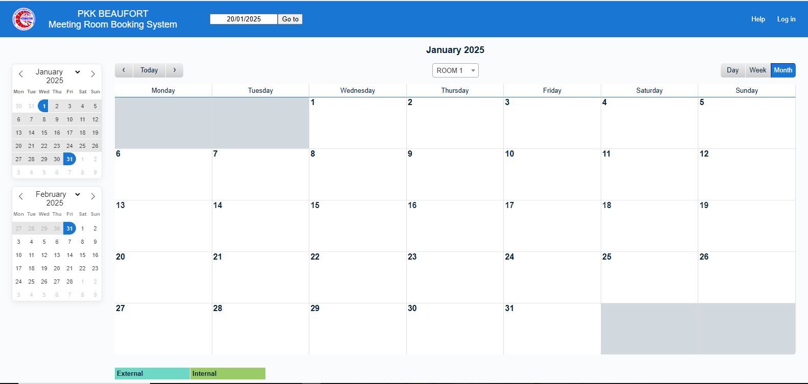 PKK Beaufort - Meeting Room Booking System (MRBS)