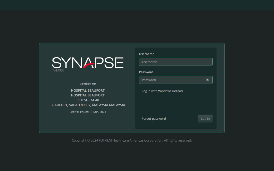 Sistem Synapse Hospital Beaufort
